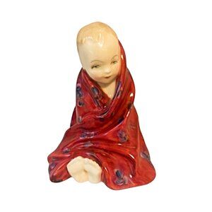 Royal Doulton "This Little Pig" Figurine H.N. 1793 Copr 1936 Red Floral Cloak